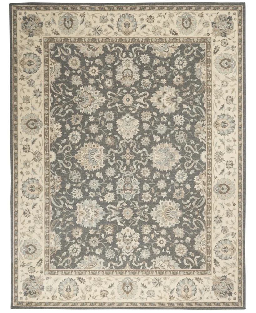 Nourison Home Living Treasures LI16 Gray and Ivory 5'6" x 8'3" Area Rug