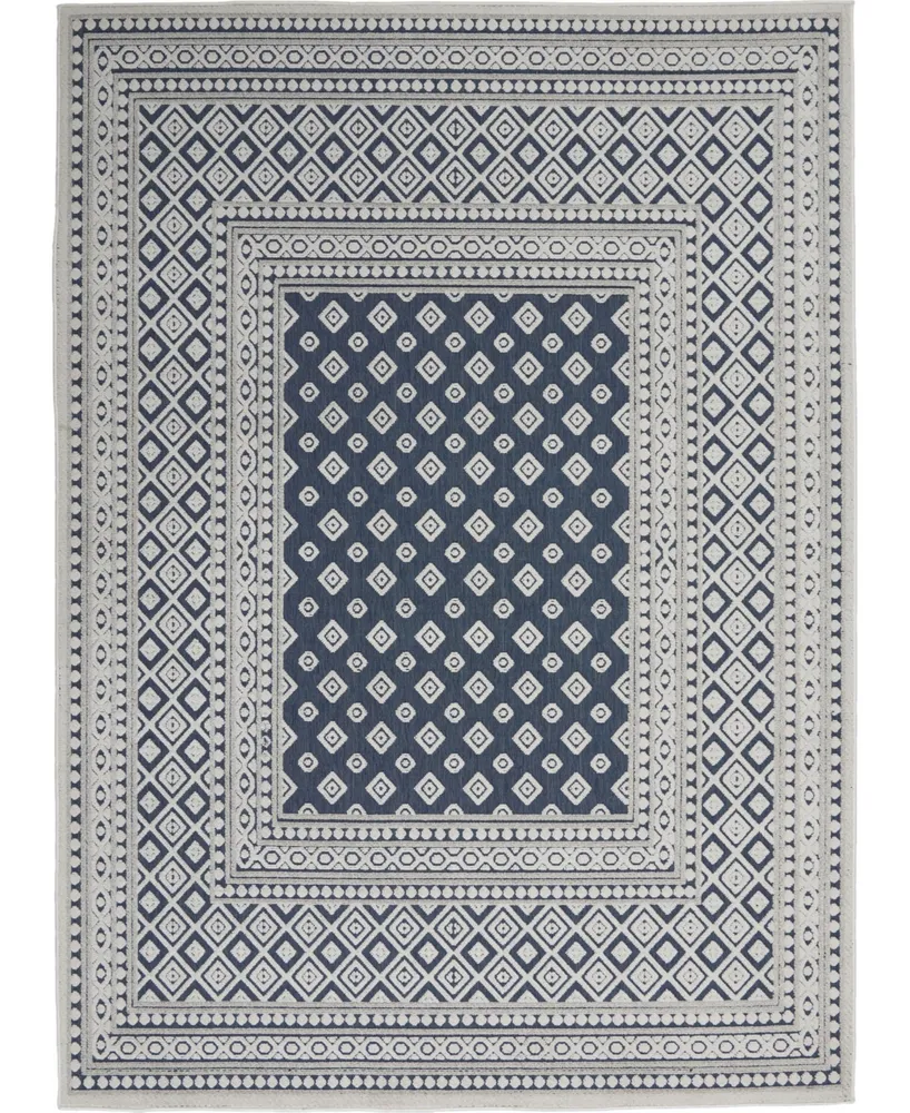 Nourison Home Key Largo KLG02 Blue 7'10" x 9'10" Outdoor Area Rug