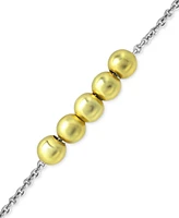 Giani Bernini Two-Tone Beaded Ankle Bracelet in Sterling Silver & 18k Gold-Plate, Created for Macy's - Two