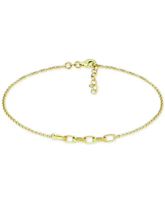 Giani Bernini Large Link Ankle Bracelet 18k Gold-Plated Sterling Silver & Silver, Created for Macy's