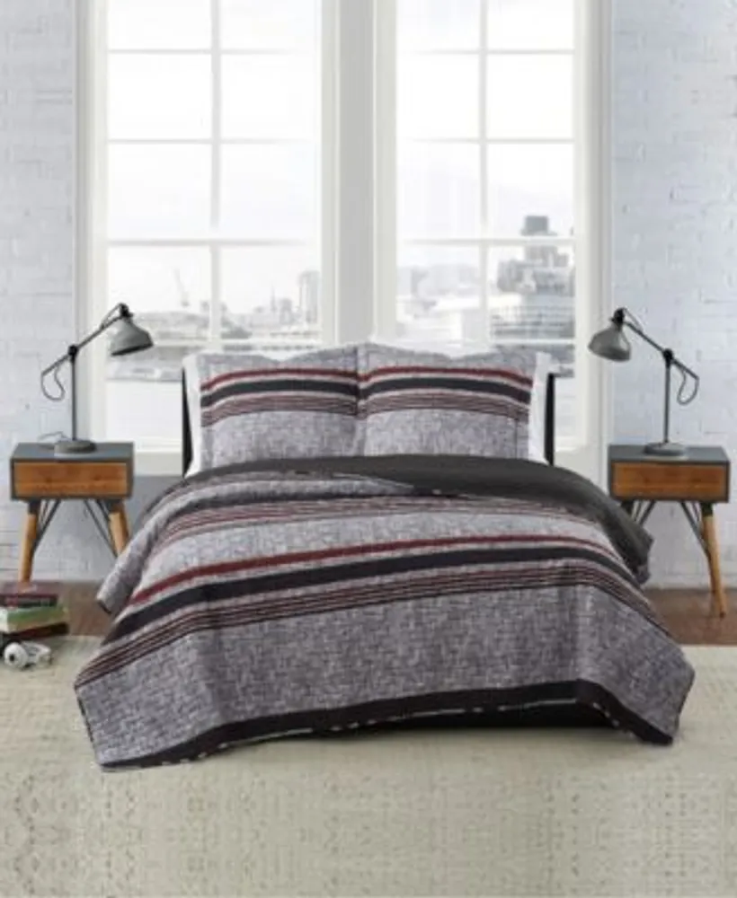 London Fog Warren Stripe Quilt Set