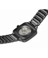 Rado Unisex Swiss Automatic True Square Open Heart Black Ceramic Bracelet Watch 38x38mm