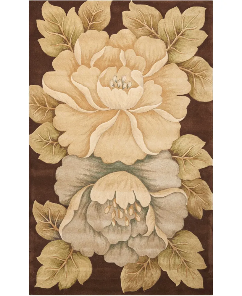 Nourison Home Tropics TS09 Brown 5'3" x 8'3" Area Rug