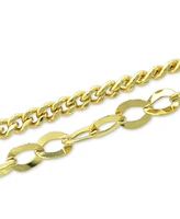 Giani Bernini Double Chain Link Ankle Bracelet Sterling Silver and 18k Over Silver, Created for Macy's