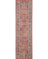 Nourison Home Ankara Global ANR02 Red 2'4" x 8' Runner Rug