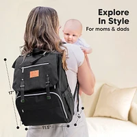 KeaBabies Explorer Diaper Backpack Bag, Large, Waterproof Baby Bags, Multi Functional Backpacks