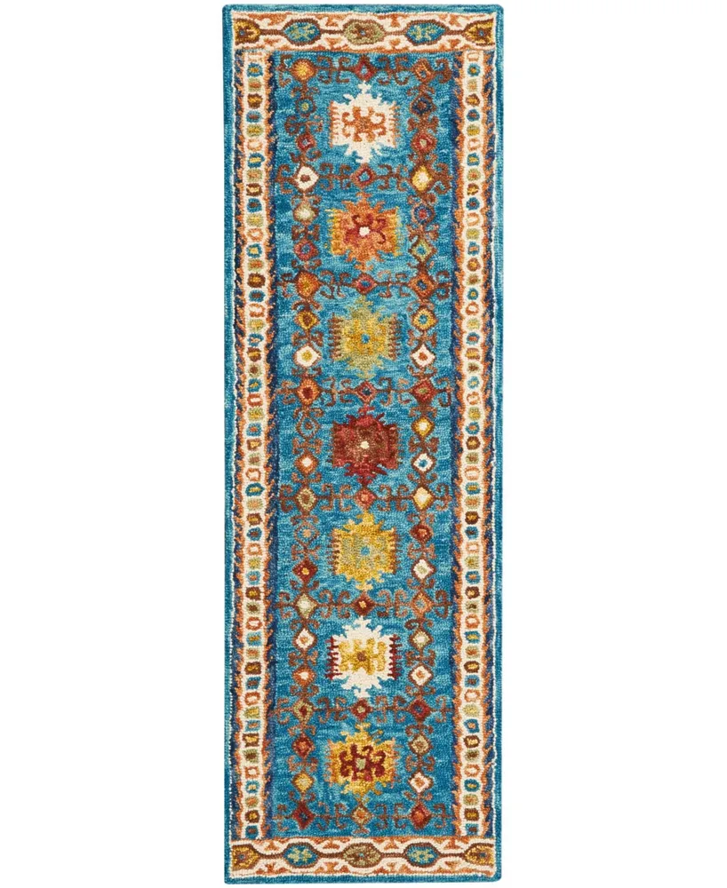 Nourison Home Vivid VIV09 Teal 2'3" x 7'6" Runner Rug