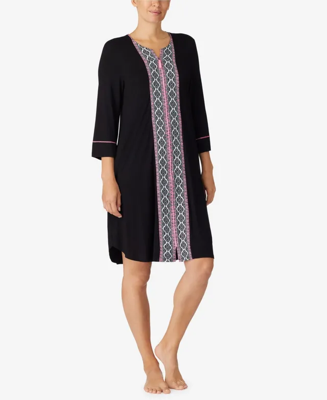 Ellen Tracy Zip-Front Caftan Nightgown - Macy's