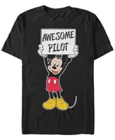 Fifth Sun Men's Mickey Awesome Pilot Short Sleeve T-Shirt