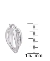 Macy's Diamond Accent Silver-plated Twist Hoop Earrings