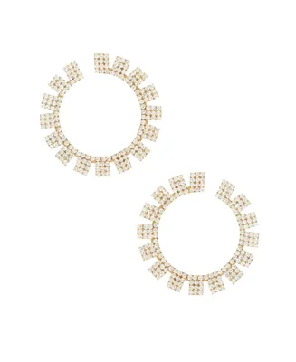 Ettika 18K Gold Crystal Sunbeam Women's Earrings
