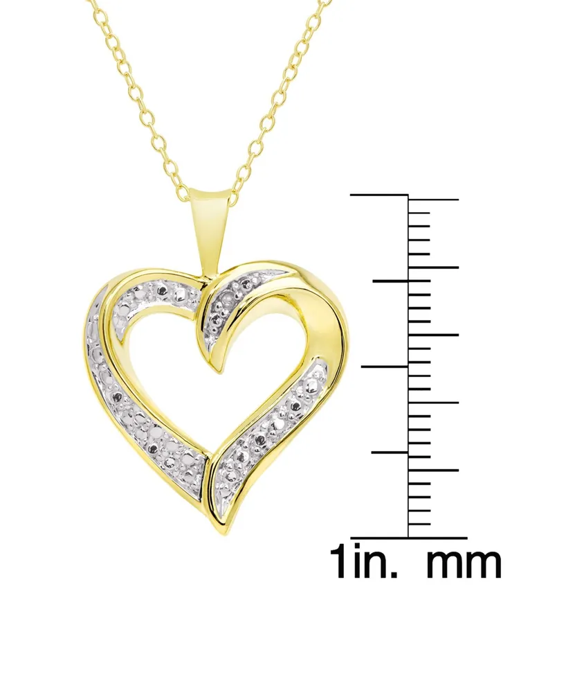 Macy's Diamond Accent Gold-plated Open Heart Pendant Necklace