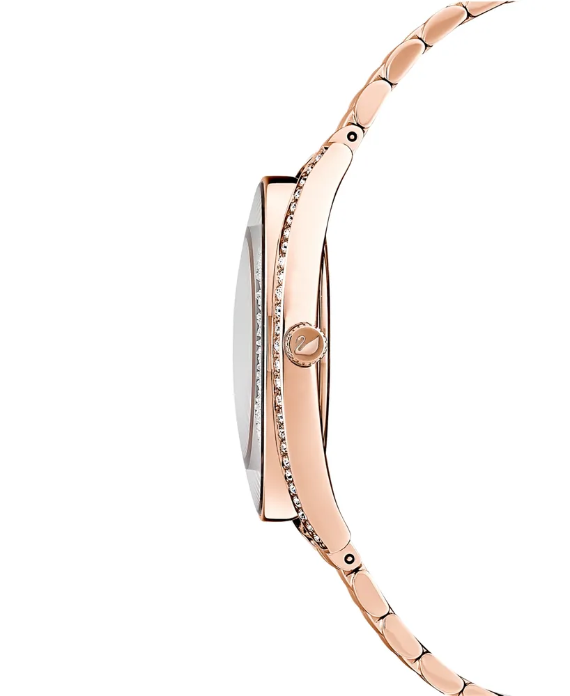 Swarovski Women's Swiss Crystalline Aura Rose Gold-Tone Stainless Steel Pvd Bracelet Watch 35mm