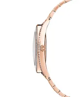 Swarovski Women's Swiss Crystalline Aura Rose Gold-Tone Stainless Steel Pvd Bracelet Watch 35mm