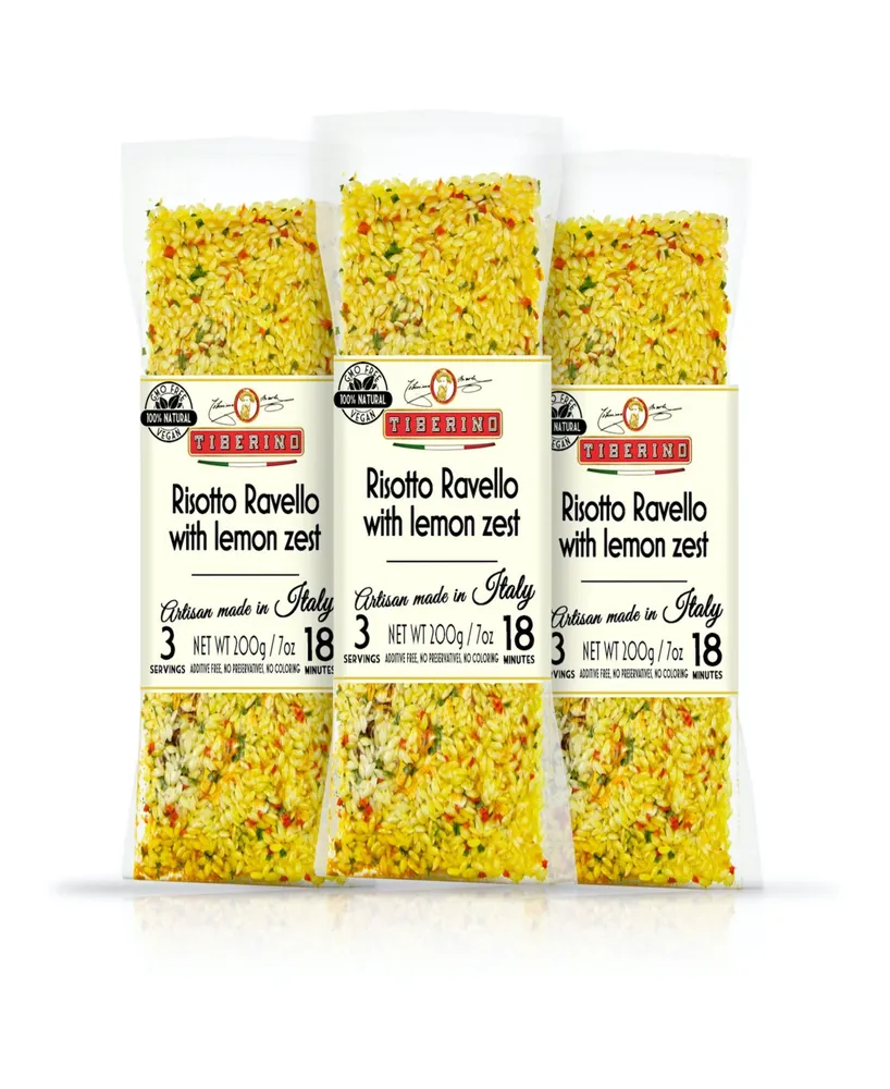 Tiberino One Pot Dish - Risotto Carnaroli with Lemon - 7oz 200 Grams, Pack of 3