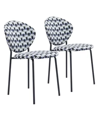 Zuo Clyde Geometric Dining Chair, Set of 2