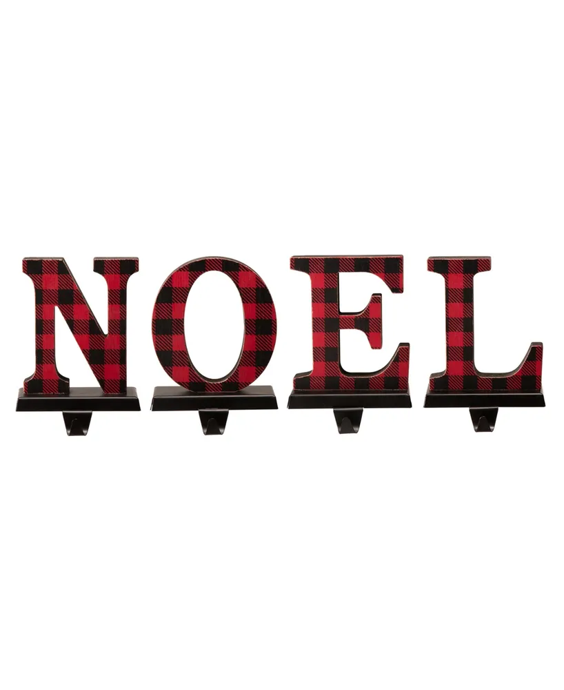 Glitzhome Noel Christmas Stocking Holder, Set of 4