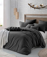 Cathay Home Inc. Microfiber Washed Crinkle Duvet Cover Set, Full/Queen