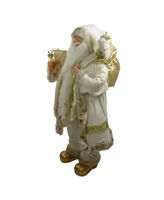 Northlight Glorious Winter Standing Santa Claus Christmas Figure with Gift Bag