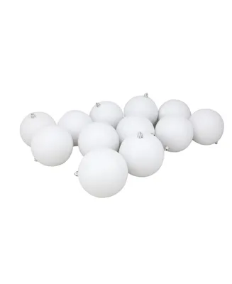 Northlight 12 Count Winter Shatterproof Matte Christmas Ball Ornaments