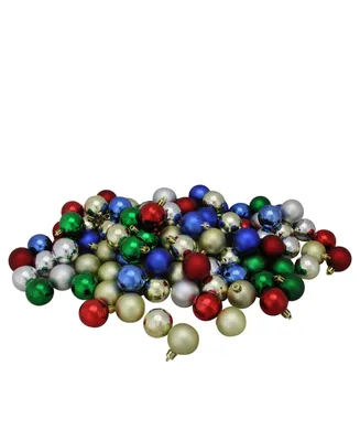 Northlight 96 Count Vibrantly Colo Shatterproof 4-Finish Christmas Ball Ornaments