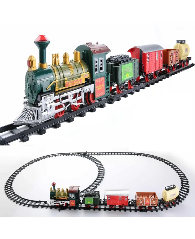 Northlight 16-Piece Battery Operated Lighted and Animated Continental Express Train Set with Sound