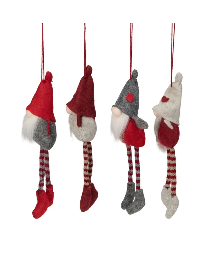 Northlight Plush Gnome Christmas Ornaments