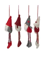 Northlight Plush Gnome Christmas Ornaments