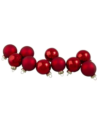 Northlight 10 Count 2-Finish Glass Christmas Ball Ornaments 1.75" 45Mm