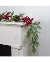 Northlight Pine Springs Berries and Pine Cones Artificial Christmas Garland-Unlit