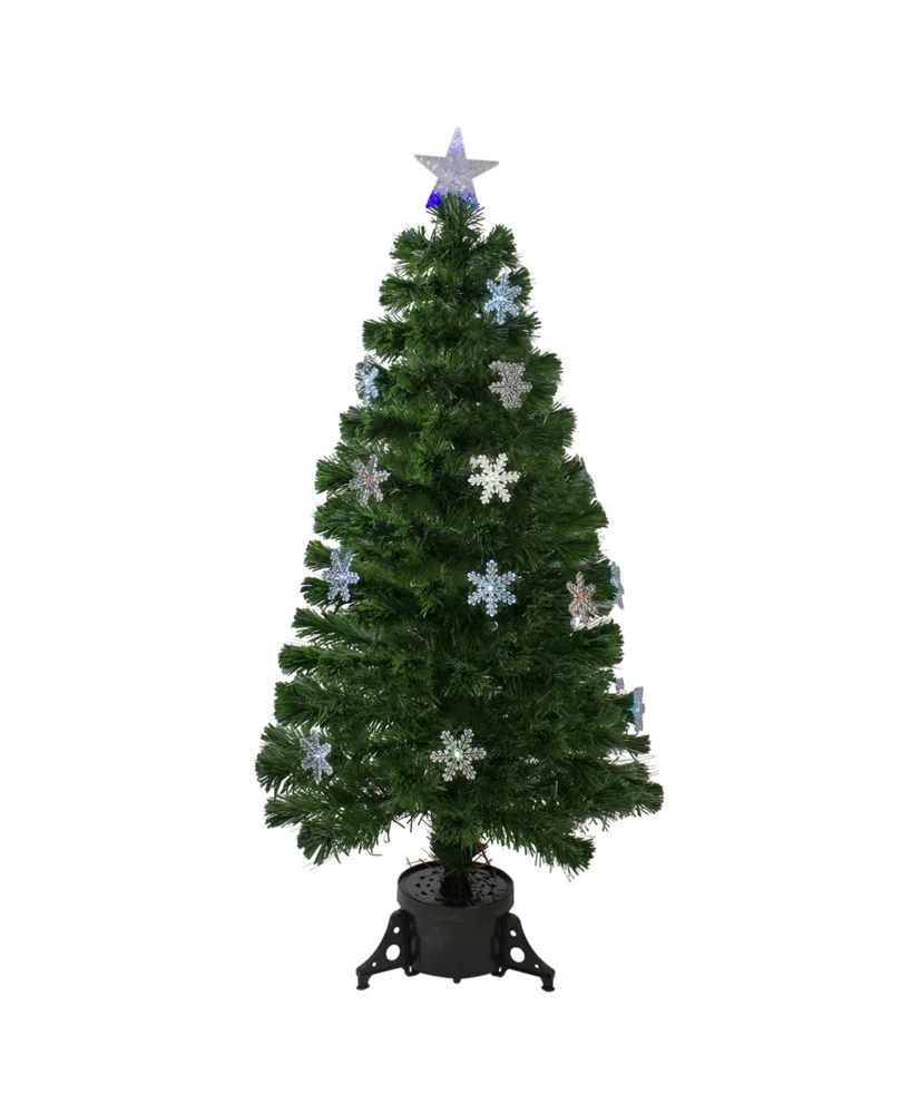 Northlight Pre-Lit Colour Changing Fibre Optic Artificial Christmas Tree with Snowflakes