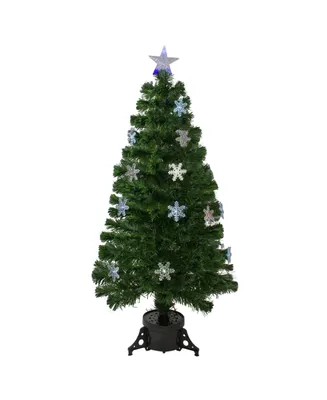 Northlight Pre-Lit Colour Changing Fibre Optic Artificial Christmas Tree with Snowflakes