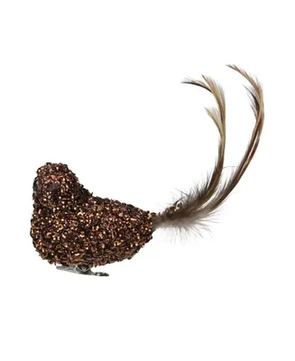 Northlight Sequined Bird with Feather Tail Christmas Ornament with Clip