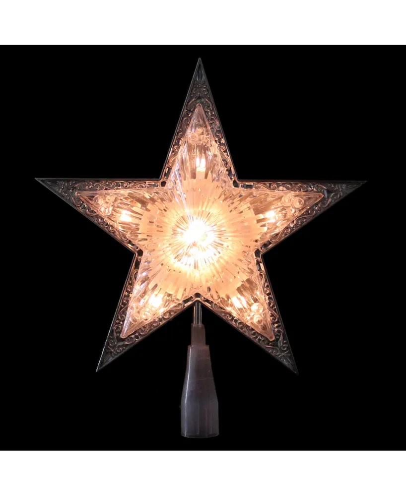 Northlight Pre-Lit Clear Crystal Point Star Christmas Tree Topper