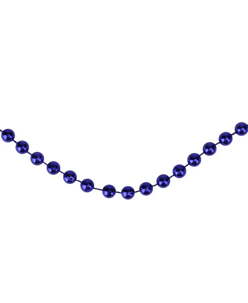 Northlight Unlit Shiny Sapphire Blue Beaded Artificial Christmas Garland