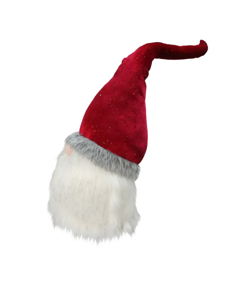 Northlight Gnome with Bendable Glitter Velvet Textured Hat Christmas Decoration