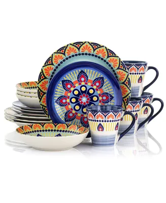 Elama Zen Mozaik 16 Piece Luxurious Stoneware Dinnerware Set