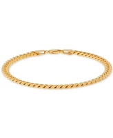 Men's Cuban Link Bracelet 18k Gold-plated Sterling Silver &