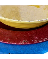 Studio California Mauna 12 Piece Crackle Decal Melamine Dinnerware Set