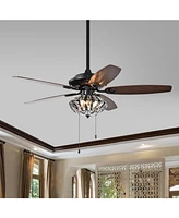 Home Accessories Copper 52" 2-Light Indoor Hand Pull Chain Ceiling Fan with Light Kit