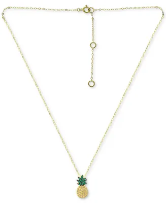 Giani Bernini Cubic Zirconia Pineapple Pendant Necklace in 18k Gold-Plated Sterling Silver, 16" + 2" extender, Created for Macy's