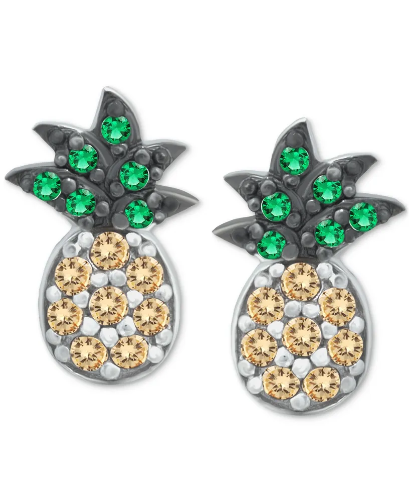 Giani Bernini Cubic Zirconia Pineapple Stud Earrings in Sterling Silver, Created for Macy's