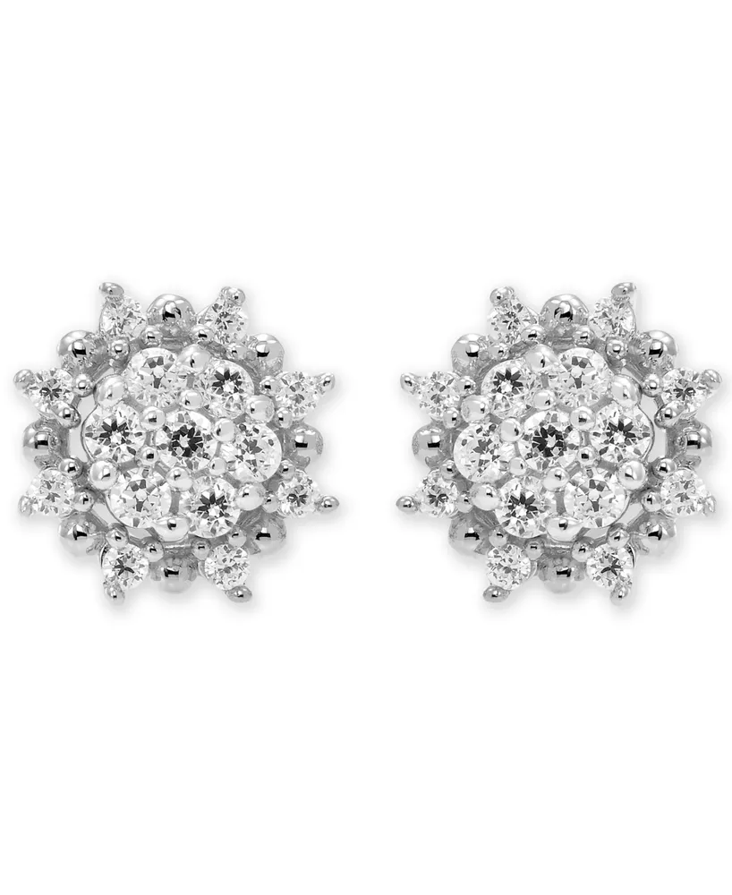 Diamond Cluster Stud Earrings (3/8 ct. t.w.) in 14k White or 14k Gold