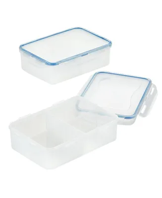 Lock n Lock Easy Essentials Divided 4-Pc. Rectangular Food Storage Containers, 54-Oz.