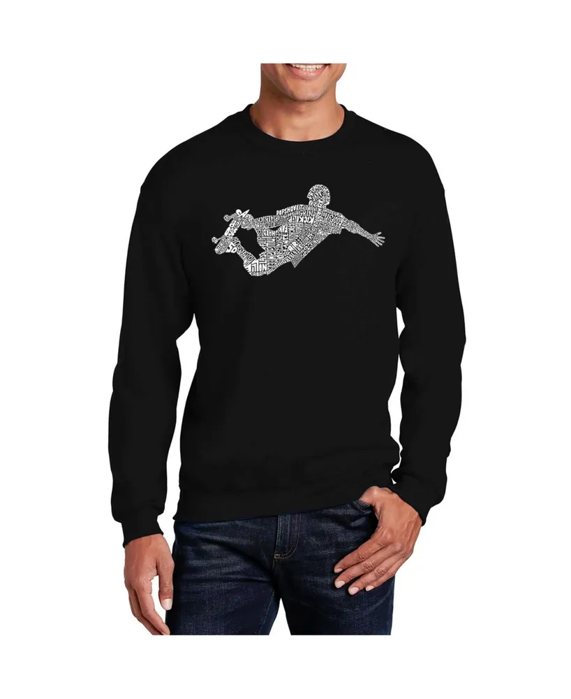 La Pop Art Men's Word Popular Skating Moves and Tricks Crewneck Sweatshirt