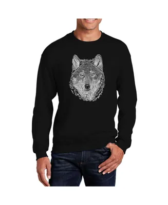 La Pop Art Men's Word Wolf Crewneck Sweatshirt
