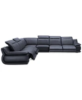 Daisley -Pc. Leather "L" Shaped Sectional Sofa with Power Recliners