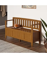 Simpli Home Brooklyn Solid Wood Entryway Storage Bench