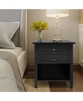 Simpli Home Warm Shaker Solid Wood Bedside Table