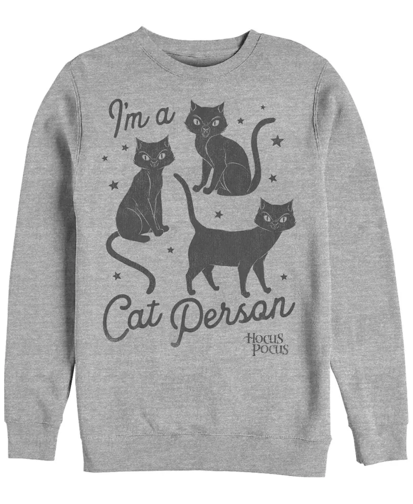 Fifth Sun Hocus Pocus Cat Person Men's Long Sleeve Fleece Crew Neck Sweater